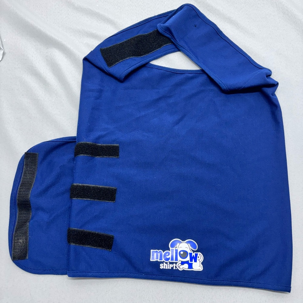 Mellow Shirt Blue Dog Anxiety Calming Wrap, XL 65-110 Lbs/30-37” Neck